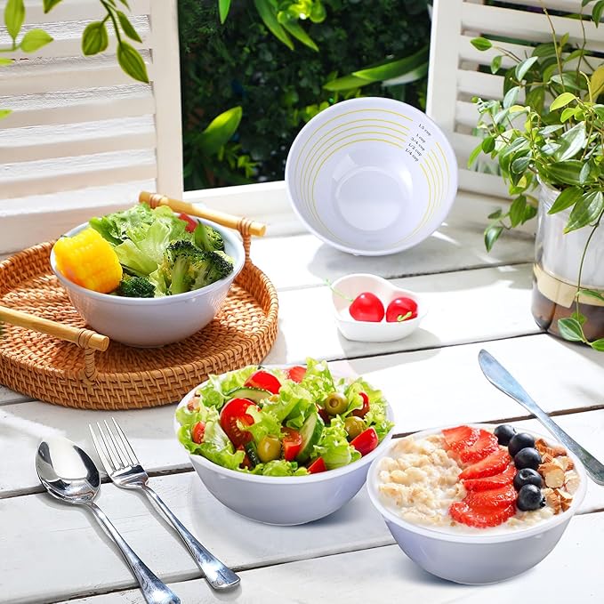 Nuogo 4 Pcs Portion Control Bowl Measuring Bowls Food Measuring Cups Portion Control Containers For Adults Weight Loss Bariatric Diabetes Healthy Eating(Classic Style)