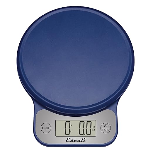 Escali Telero Digital Food Scale, Multi-Functional Kitchen Scale, Precise Weight Measuring and Portion Control, 7.62 x 6.1 x 1.28 inches, Blue (T136)