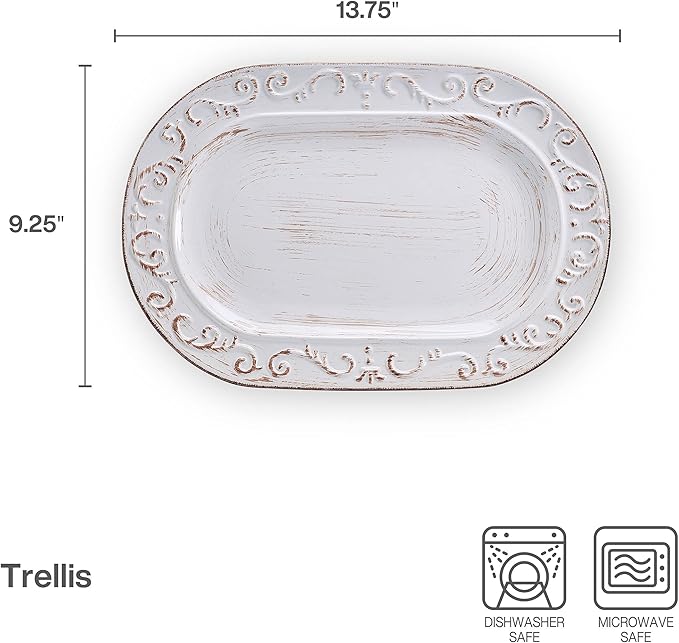 Pfaltzgraff Trellis Serving Platter, 13.75 inch, White