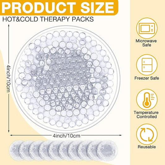 Woanger 30 Pieces Boo Boo Ice Pack Reusable Cold Packs Round Small Ice Packs for Bump Wisdom Teeth Breastfeeding Tired Eyes Dark Circles Face Pain Relief(Clear)