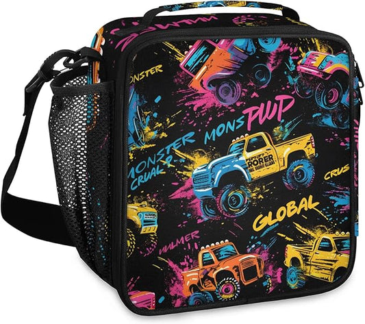 Lunch Bag Personalized Insulated Lunch Bag Reusable Lunch Box Picnic Travel Lunch Tote Bag Snack Bag Truck（22）