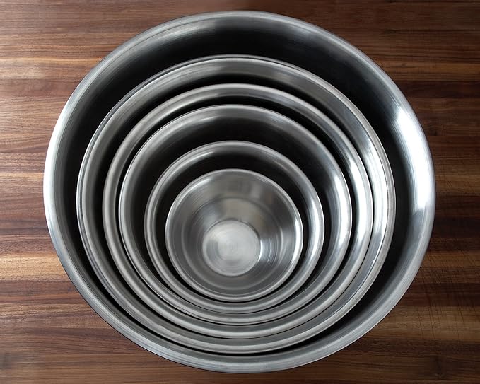 Fox Run Brands 2.75-Quart Stainless Steel Mixing Bowl, 9 x 9 x 4 inches, Metallic (Pack of 4)