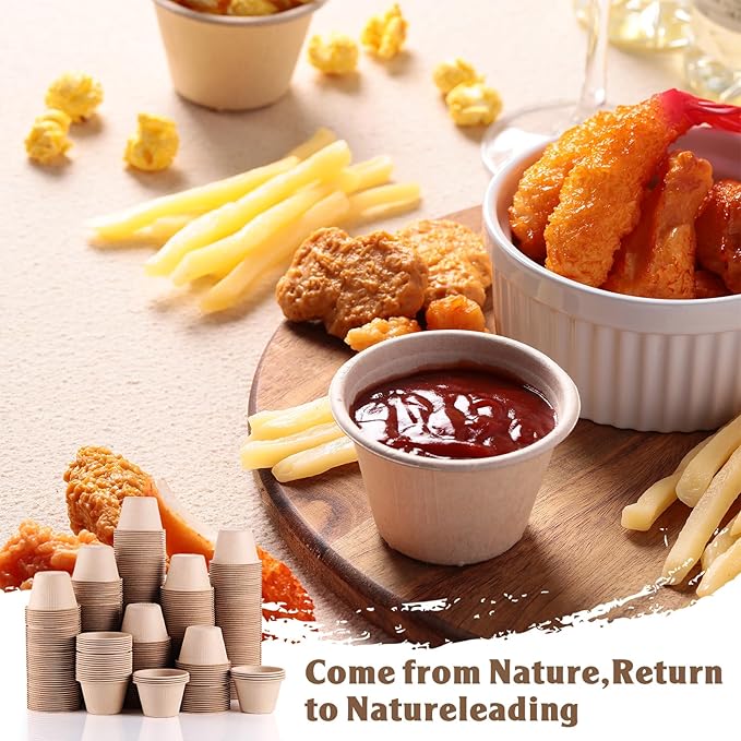 Zubebe 800 Pack Disposable Souffle Cups 4 oz Condiment Cups Paper Snack Cups Small Food Portion Containers Mini Sample Cups Tasting Cups for Parties Picnics Barbecues Travel and Events (Natural Color)