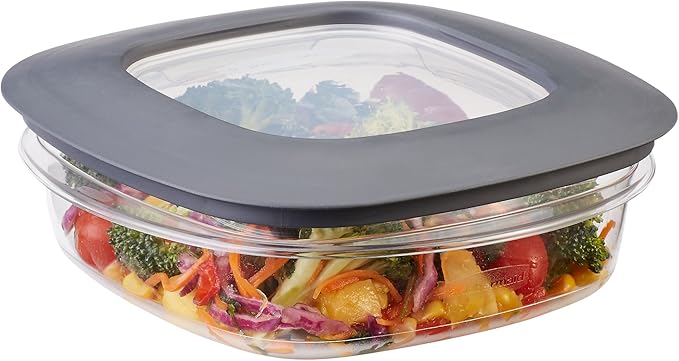 Rubbermaid Premier Easy Find Lids Meal Prep and Food Storage Containers, Set of 6 (12 Pieces Total), Grey |BPA-Free & Stain Resistant