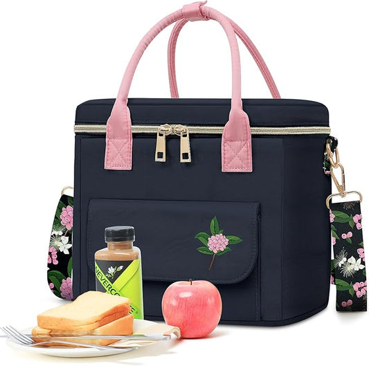 Small Insulated Lunch Bag Box Women - Leakproof Water-Repellent Lightweight Cooler with Removable Strap for Work Picnic - Teacher Mothers Day Christmas Birthday Gifts