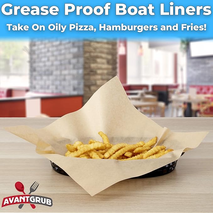 Eco Friendly, Grease Proof 12" x 12" Deli Wrap 100 Pk. Best Kraft Food Wrapping Paper Sheets for Picnic, Festival, Fair or BBQ. Perfect Liner for Tray, Basket or Boat. Quality Bulk Restaurant Supply