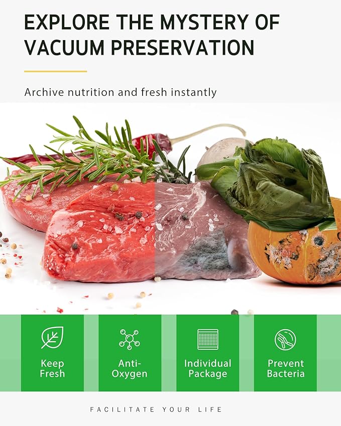 Syntus Vacuum Sealer Bags for Food, 3 Rolls 11" x 20' Commercial Grade Bag Rolls, BPA Free Food Vac Bags for Storage, Meal Prep or Sous Vide