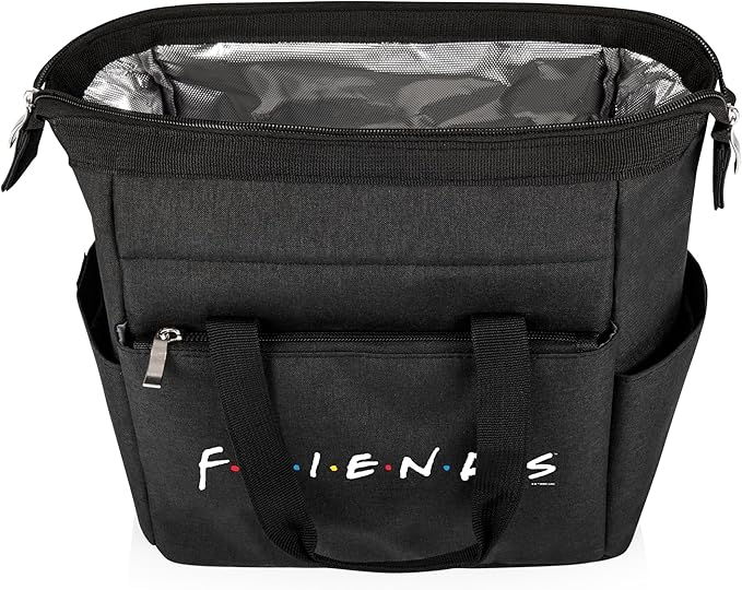 PICNIC TIME Friends On The Go Lunch Bag, Soft Cooler Lunch Box, Insulated Lunch Bag, (Warner Bro Friends - Black)