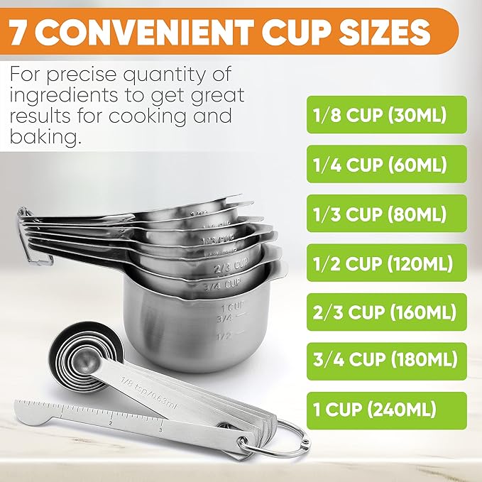 Spring Chef Premium Swivel Vegetable Peeler, Black & Stainless Steel Measuring Cups and Spoons Set, Round, Set of 15-2 Product Bundle