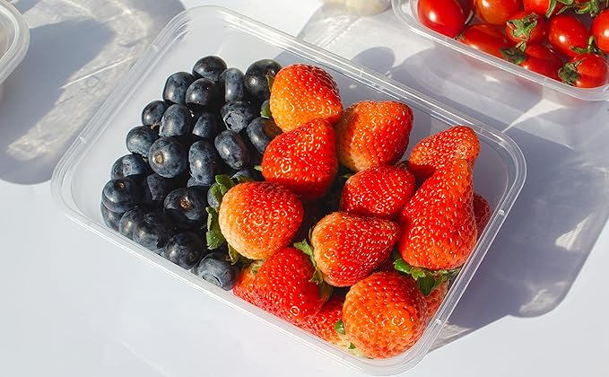 50pk 16oz 500ml Clear Disposable Food Container Box w/Lids To Go for Deli School Working, BPA Free Plastic Nut Food Meat Keeping, Dispensing Meal Prep Container Microwave Safe for Keto Lunch Snack