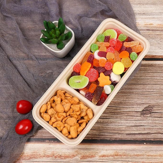 16 oz disposable 2 compartments Sugarcane Fibers bowls with lid take away Bagasse food containers Meal Prep Bowls 25 Pack