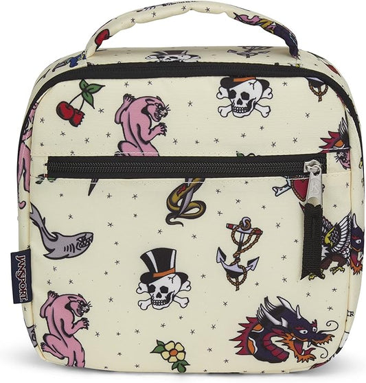JanSport Lunch Break Insulated Cooler Bag - Leakproof Picnic Tote, Traditional Tats