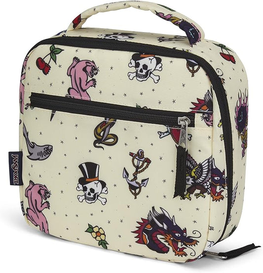 JanSport Lunch Break Insulated Cooler Bag - Leakproof Picnic Tote, Traditional Tats