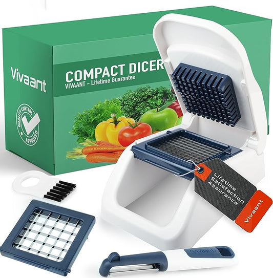 Compact Mini Dicer - Perfect for Quickly Cubing and Dicing Vegetables, Vegetable Chopper and Cutter with Manual Hand Chopper for Onions and Small Veggies