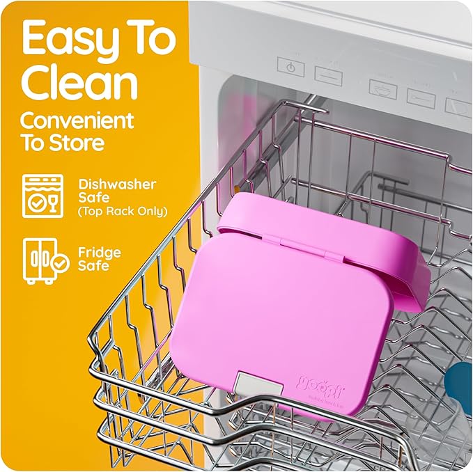Digital kid lunch box box for kids provides ideal portion sizes. This durable lunchbox for girls is a lightweight, simple modern lunch box that is dishwasher-safe and BPA-free, best in Pink.