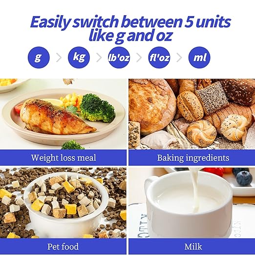 Digital Food Scale Multi-Functional Kitchen Scale and Baking Scale,Nutrition Scale for Precise Weight Measuring and Portion Control, Calorie Counting Scale, Meal Prep Scale, and Weight Loss Scale