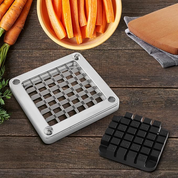 WICHEMI Replacement Chopper Blade 1/2" Blade Commercial Vegetable Chopper Stainless Steel Onion Chopper Dicer Blades and Pusher Block for Tomato Dicer French Fry Cutter