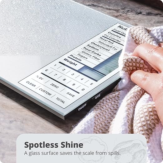 Nutrition Scale by Greater Goods with Food Grade Glass, Perfect for Calorie Counting, Meal Prep, and Weight Loss (Pearl Gray)