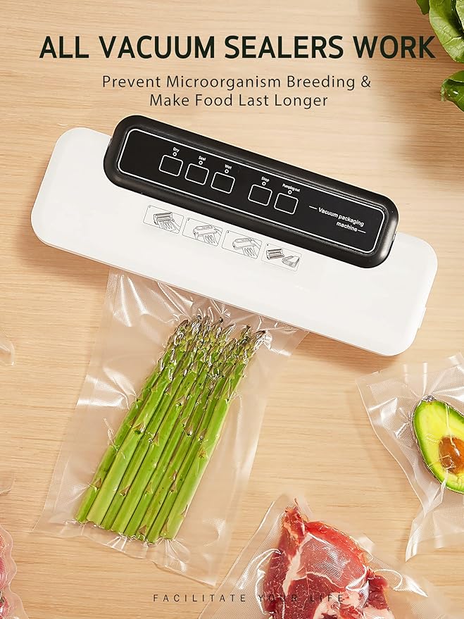 Syntus 200 Count Vacuum Sealer Bags Quart 8 x 12 inch for Seal a Meal, Commercial Grade BPA Free Heavy Duty Precut Seal Bags, Food Vac Bags for Storage, Meal Prep or Sous Vide