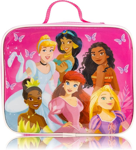 Disney Princess Lunch Box for Kids | Insulated Lunch Bag Lunch Box for Girls, Boys, Unisex, Toddlers| Disney Princess Pink Reusable Lunchbox