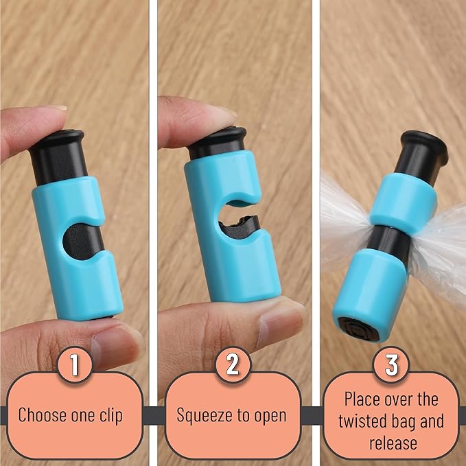 Mr. Pen- Squeeze and Lock Bread Bag Clips, 8 Pack, Crayon Colors, Squeeze and Lock Bread Clips Reusable