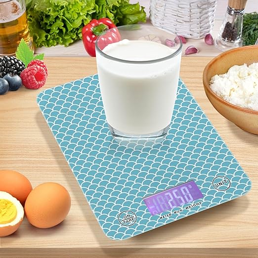 Food Scale Kitchen Scale for Baking Cooking Digital Food Weighing Measuring Scale Small Waterproof Electric Food Scale Blue Fish Scales