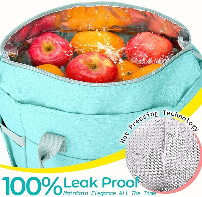 KIPBELIF Cute&Classy Roomy Insulated Lunch Bags for Women - Stylish & Functional Large Tote Adult Lunch Box for Working & Picnic