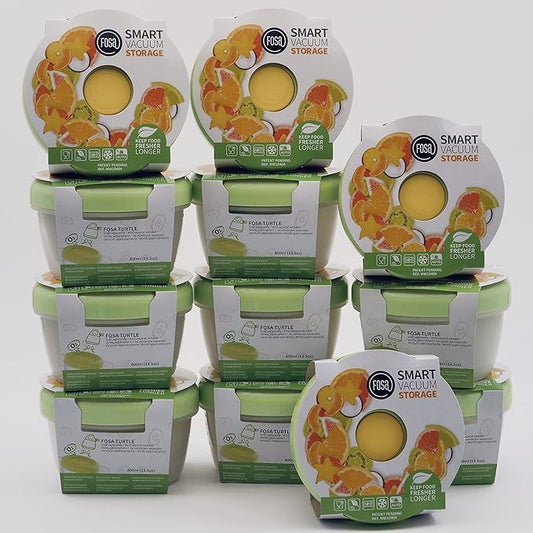 FOSA 13.5oz Microwavable Vacuum Containers (12-Pack) – Airtight Food Storage with Lids, BPA-Free, Freezer/Dishwasher Safe – Meal Prep, Leftovers, Sous Vide (Vacuum Pump Sold Separately)