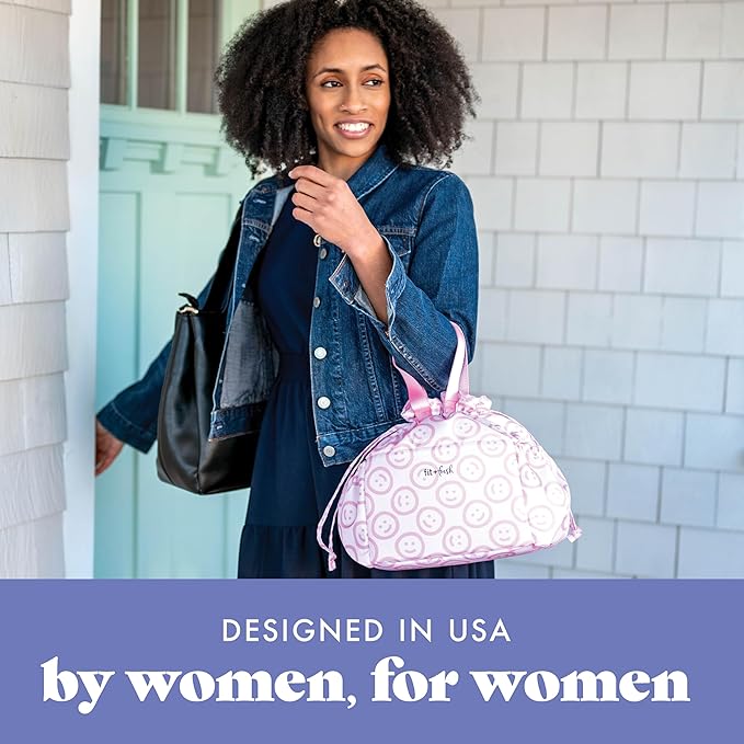 Fit & Fresh Lunch Bag For Women, Insulated Womens Lunch Bag For Work, Stain-Resistant Large Lunch Box For Women With Containers, Cinch Closure Cromwell Bag Cotton Candy