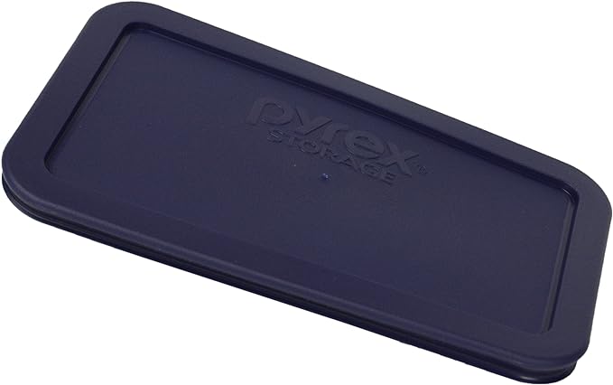 Pyrex Bundle - 4 Items: 7214-PC 4.8-Cup Dark Blue Rectangle Plastic Food Storage Lids Made in the USA