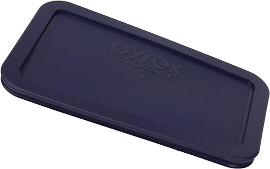 Pyrex Bundle - 4 Items: 7214-PC 4.8-Cup Dark Blue Rectangle Plastic Food Storage Lids Made in the USA