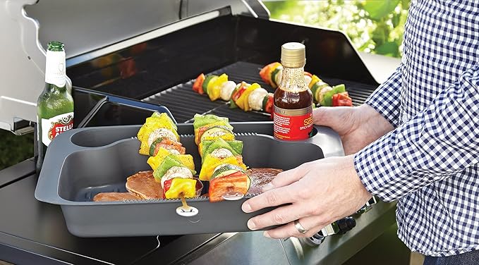 Outset Grill Prep Station and Marinade Tray, With Lid, 18" x 11"