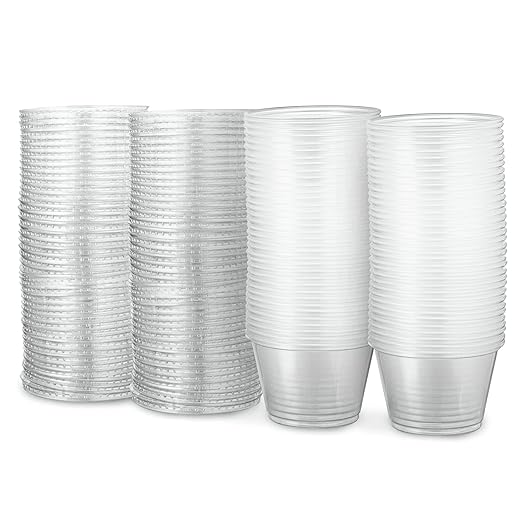 Clear Disposable Plastic Portion Cups With Lids (200 Sets - 4 Oz) - Disposable Condiment Cups, Sauce/Dip/Dressing Cups, Souffle Cups & Jello Shot Cups With Lids | Great Sampling Container