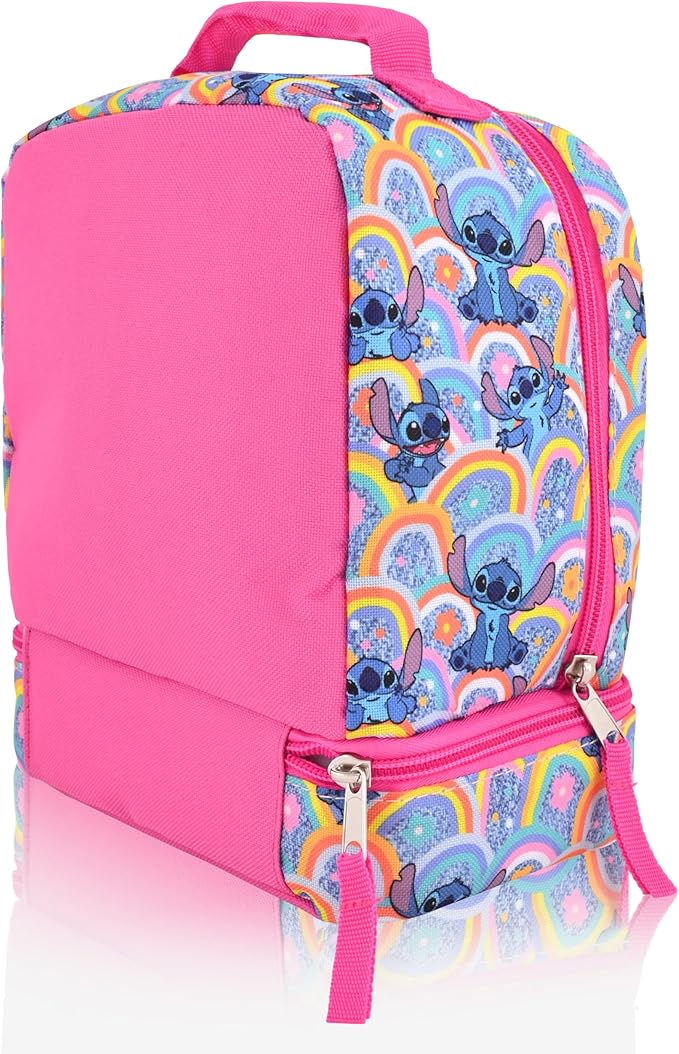 Fast Forward Stitch Lunch Box for Kids | Insulated Lunch Bag Lunch Box for Girls, Boys, Unisex | Lilo and Stitch Multicolor Reusable Lunchbox