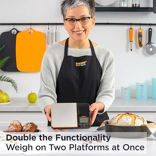 Deiss PRO Dual Platform Digital Kitchen and Food Scale - 11lb Capacity & 17.6oz Capacity Precision Kitchen Scale, Digital Scale for Baking, Cooking, Meal Prep, Food Scales Grams and Ounces