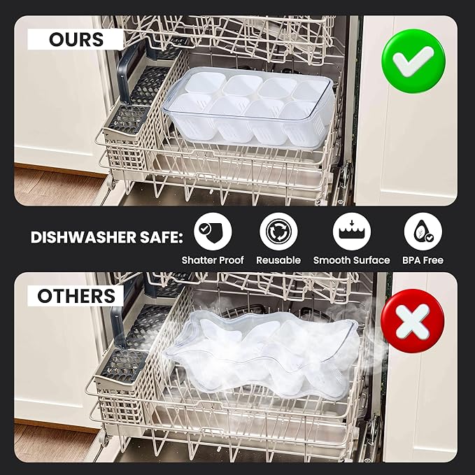 2 Pack Snack Box Container Dishwasher Safe | USA Brand | 8 Compartment & 6 Compartment