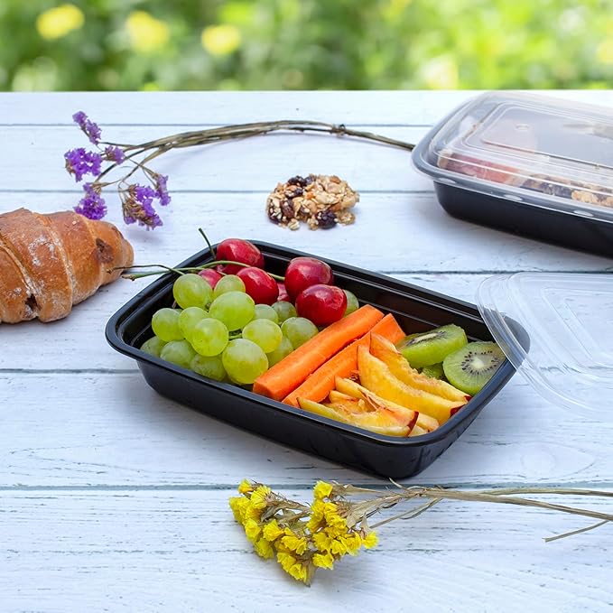 Comfy Package [28 oz - 50 Count 1 Compartment Meal Prep Containers Reusable - Microwaveable, Dishwasher and Freezer Safe, BPA-Free, Portion Control and Convenience Food Storage with Lids, Stackable