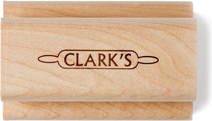 CLARK'S Cutting Board Scrub Brush - For Applying Food Grade Mineral Oil - Food Safe Wood Stain - Ideal for Wooden Butcher Blocks - Bamboo - Cast Iron - Countertops - USA Maple Construction - Food Safe