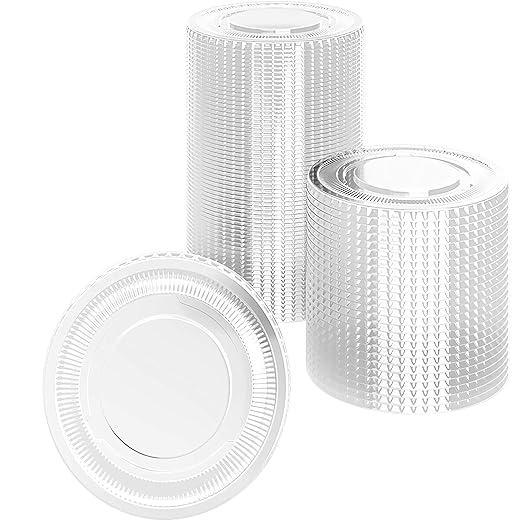 Leakproof, BPA Free 5.5 oz Souffle Lids 100 PK. Stackable Lids for Containers for Sampling, Salad Dressing, Sauce or Jello Shots. Plastic Food Prep Supplies for Restaurant, Cafe, Catering, Deli, Party