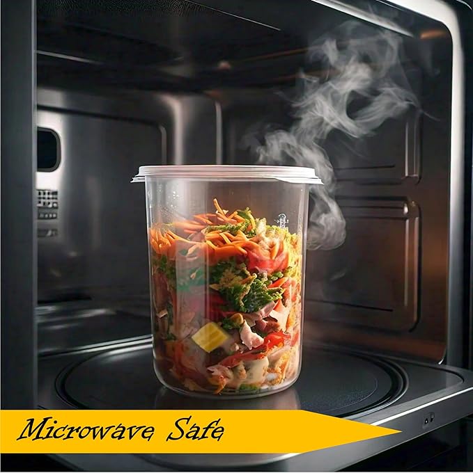 Mr Miracle Deli Containers with Lids - 24 Pack of 32 oz Clear Airtight Reusable Plastic Food and Multi-Purpose Containers - Microwave, Freezer, and Dishwasher Safe