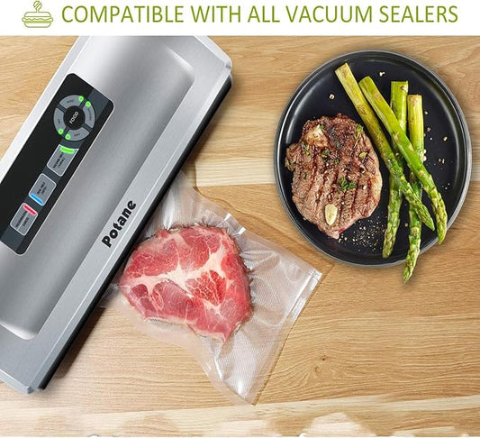 Vacuum Sealer Bags, Precut 150 Gallon 11x16, Quart 8x12, Pint 6x10, Smell-Proof, Puncture Prevention and Heavy duty. Commercial Grade