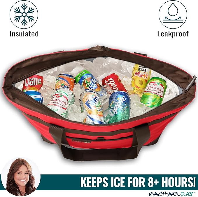 Rachael Ray Jumbo Chillout Thermal Tote, Insulated Soft Sided Cooler Bag