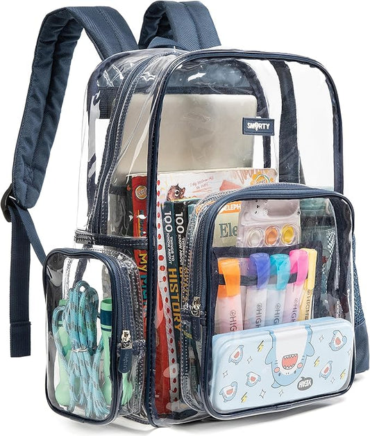J.CARP Clear Bag Heavy Duty Backpack Durable Transparent See Through Bag