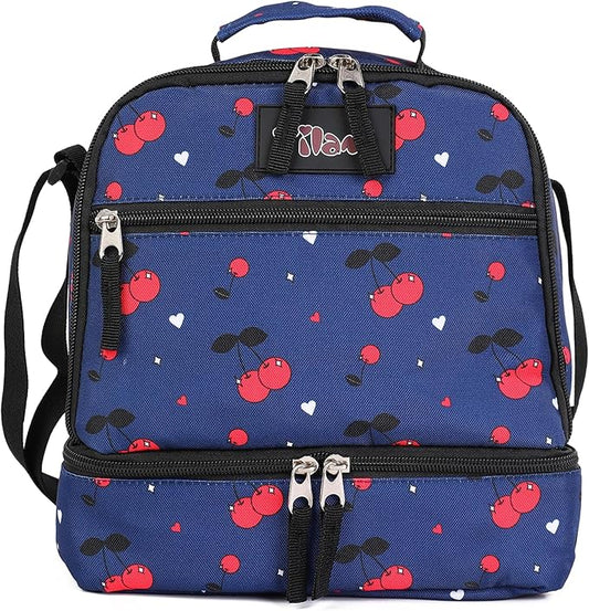 Tilami Lunch Bags Insulated Adjustable Strap Zipper, Water-Resistant Cooler Bags, Bento Bags for Kids Toddlers, Baseball