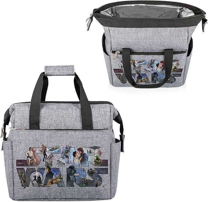 PICNIC TIME Star Wars Celebration On The Go Lunch Bag, Soft Cooler Lunch Box, Insulated Lunch Bag, (Heathered Gray) 10 x 6 x 10.5