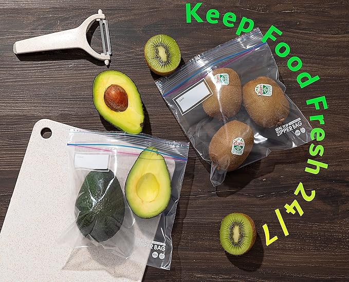 24/7 Bags- Sandwich Zip Storage Bags, 600 Count, Single Zipper Seal, Easy Grip Open Tabs, Write-On Space, BPA-Free & Heavy Duty, Microwave Safe, Non-StandUp