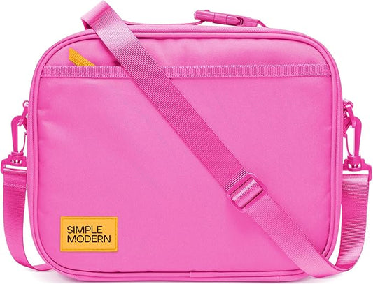 Simple Modern Hadley with Shoulder Strap | Lunch Box for Kids, Teens, and Adults | Insulated Bag for Girls, Boys, Women, Men | Meal Containers with Exterior and Interior Pockets | Raspberry Vibes