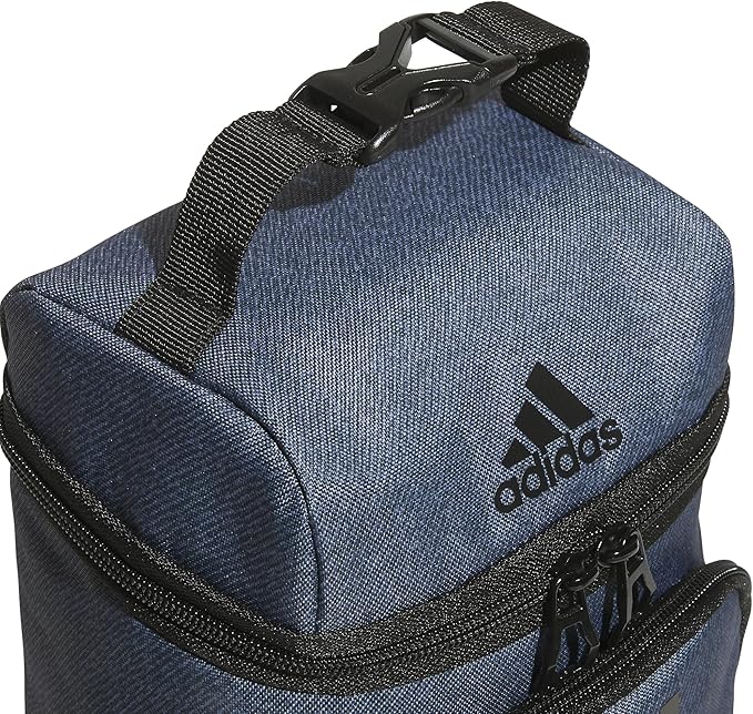 adidas Excel Lunch Bag, Cooler with Zipper, Pocket for Ice Pack, and Clip, Temperature Control Insulation, Twill Onix Grey/Black, One Size