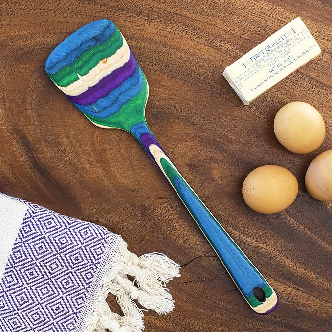 Totally Bamboo Baltique Mumbai Collection 12-1/2" Wooden Spatula, Safe for Nonstick
