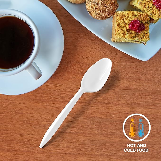1000 Pcs Plastic Utensils Set - 500 Forks And 500 Spoons - Premium Plastic Forks And Spoons - Medium Weight Silverware Set - Bulk Disposable Cutlery